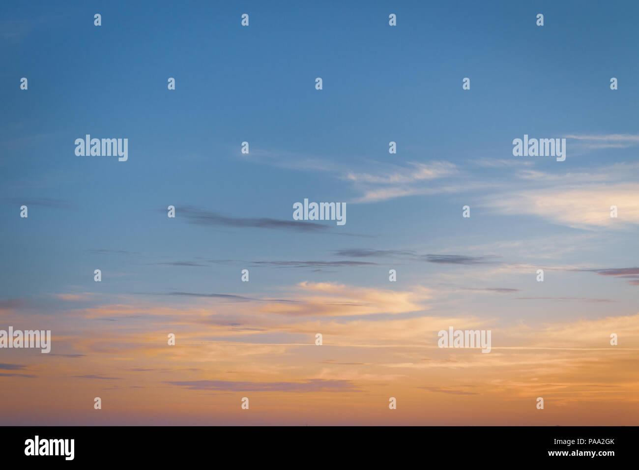 Beautiful summer sunset with clouds over the sea Stock Photo - Alamy