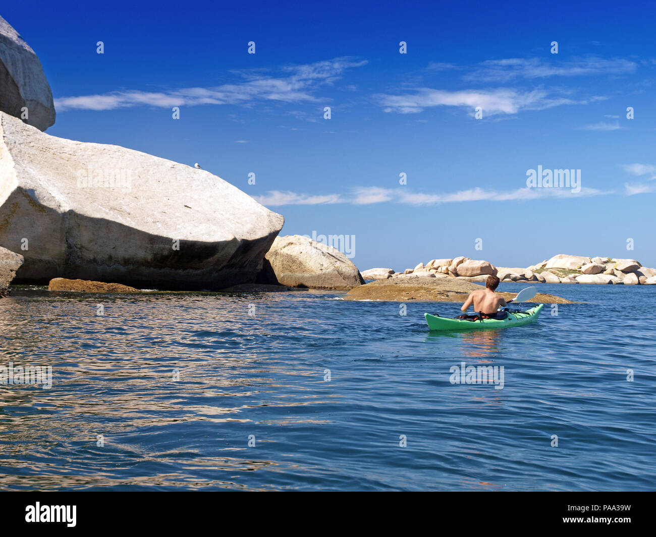 sea kayaking in Galicia, North West Spain Stock Photo Alamy