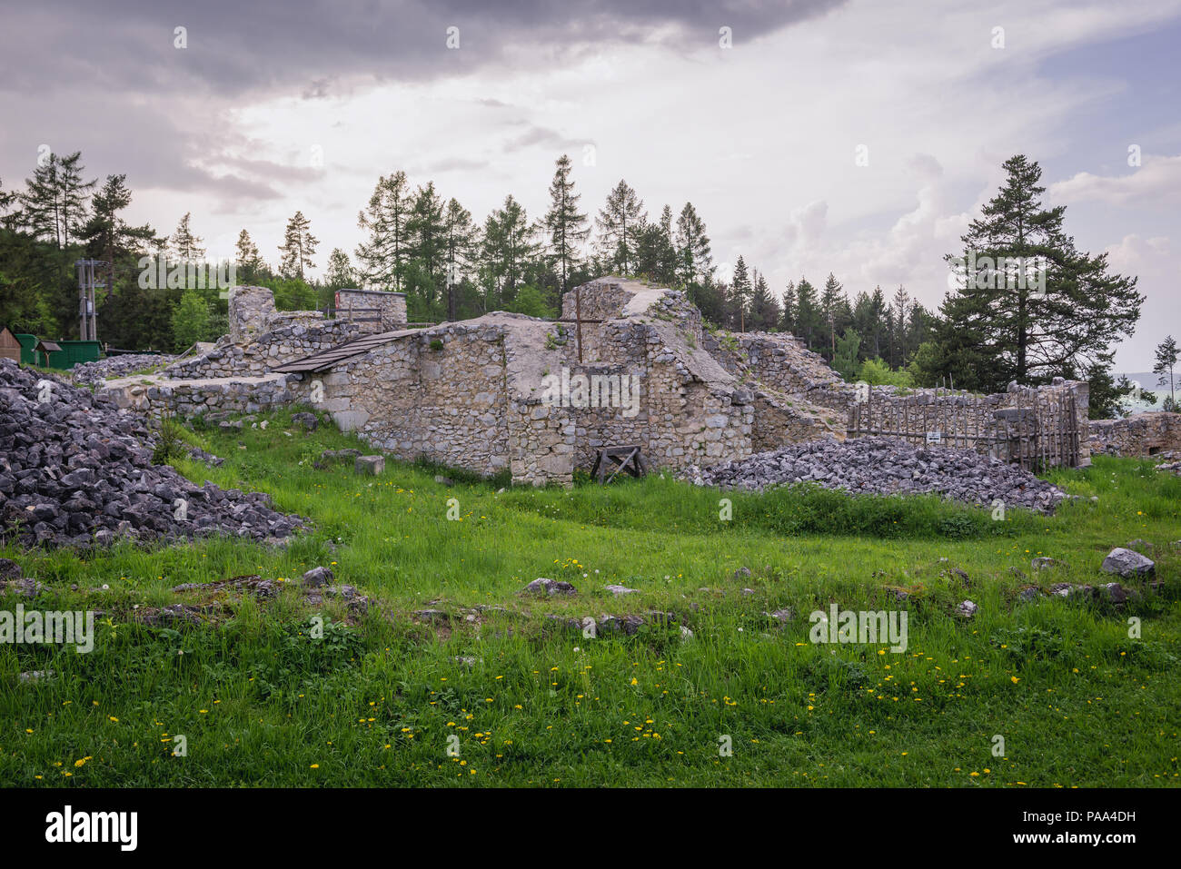 Ruins of the Carthusian monastery in Klastorisko area in Slovak Paradise, north part of Slovak Ore Mountains in Slovakia Stock Photo