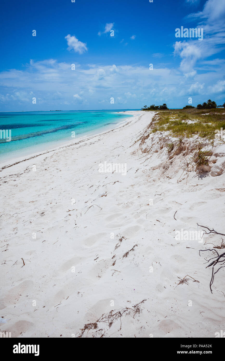 Tropical beach of island Cayo de Agua, Los Roques, Venezuela Stock Photo