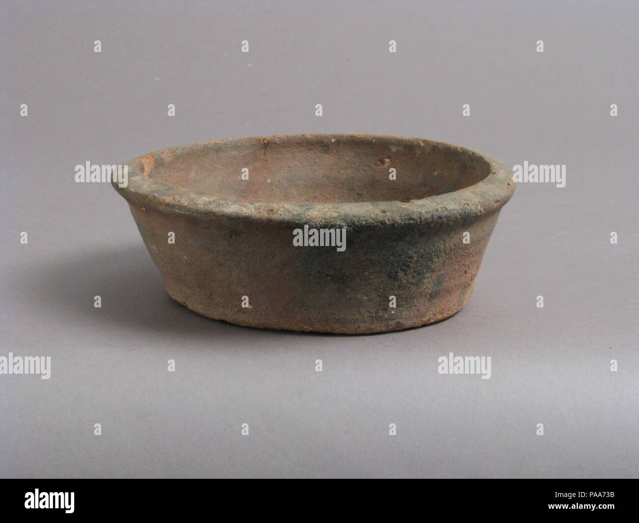 Bowl. Culture: Coptic. Dimensions: Overall: 1 7/8 x 5 1/8 in. (4.7 x 13 cm). Date: 4th-7th century. Museum: Metropolitan Museum of Art, New York, USA. Stock Photo