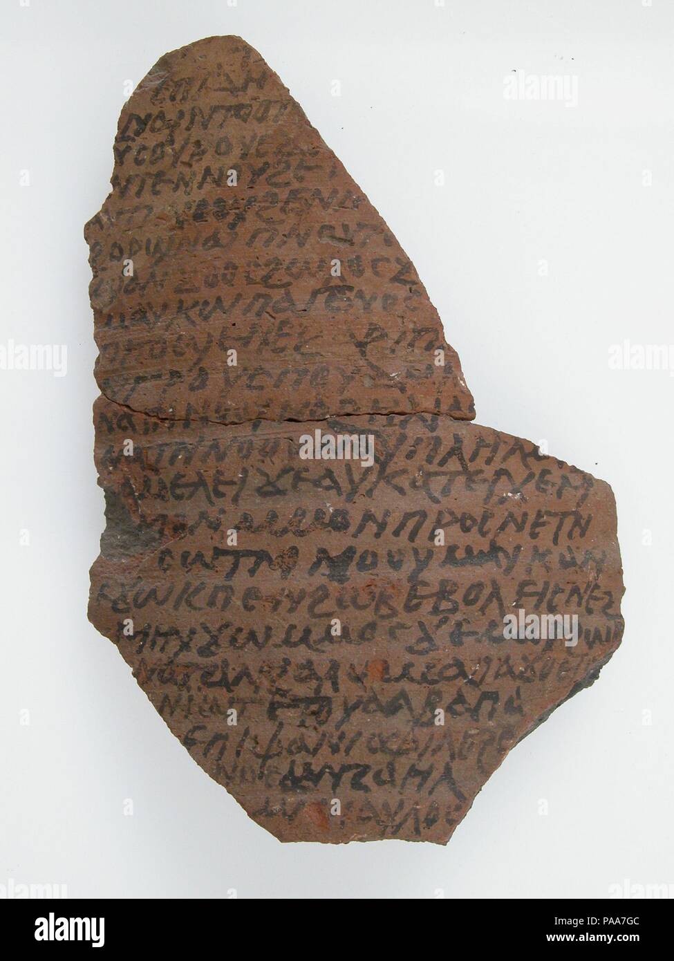 Ostrakon. Culture: Coptic. Dimensions: 3 5/8 x 5 1/4 in. (9.2 x 13.3 cm). Date: 7th century. Museum: Metropolitan Museum of Art, New York, USA. Stock Photo