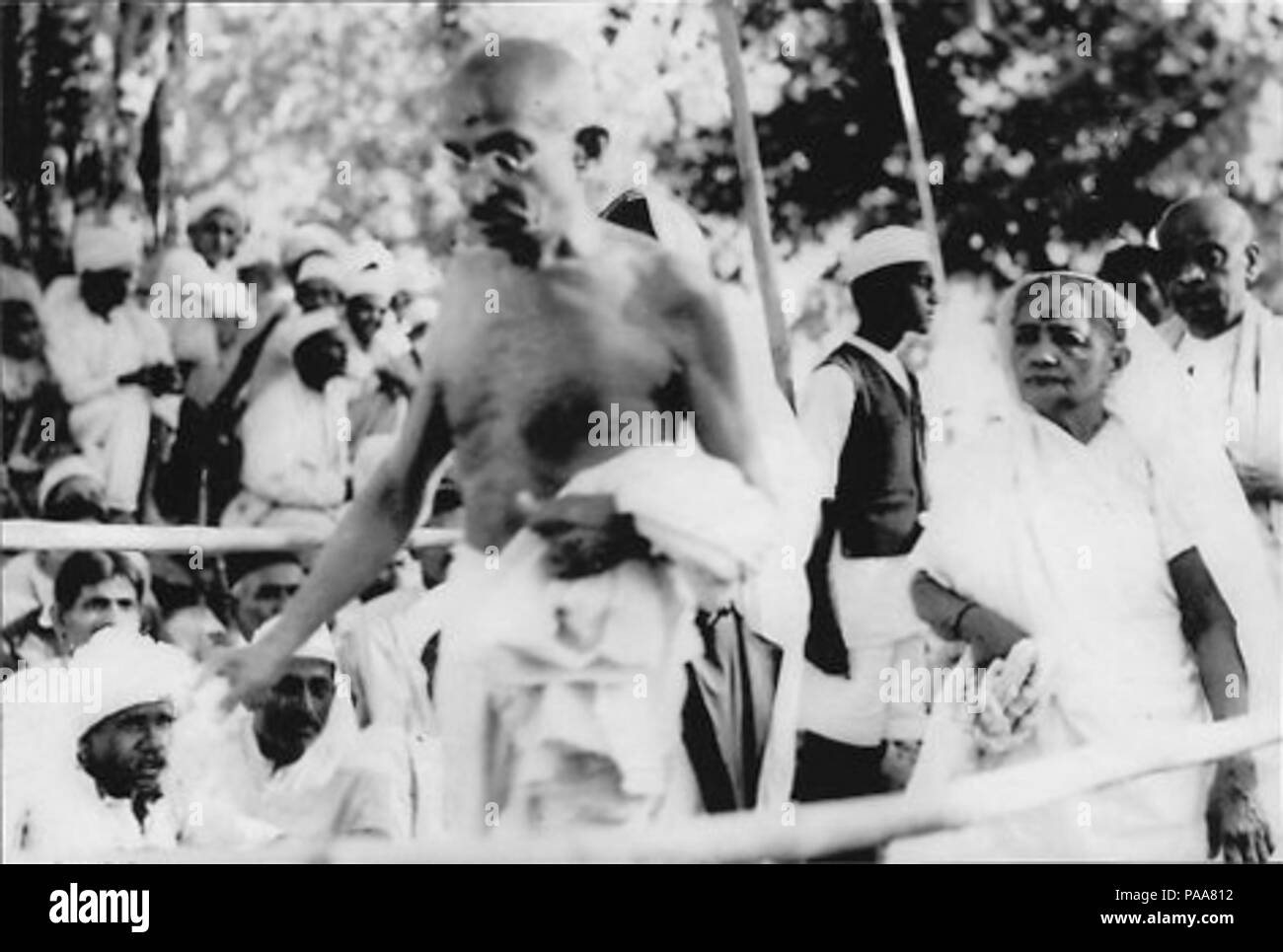 164 Mahatma Gandhi and Kasturba Stock Photo