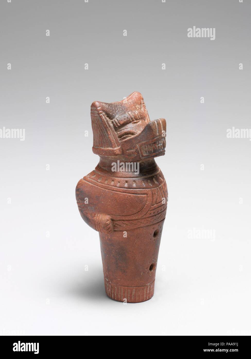 Flute. Culture: Tairona People; Gayraca style. Dimensions: L. 8.7 cm (3-7/16 in.); Diam. app. 4.2 cm (1-11/16 in.). Date: 1300-1500. Museum: Metropolitan Museum of Art, New York, USA. Stock Photo