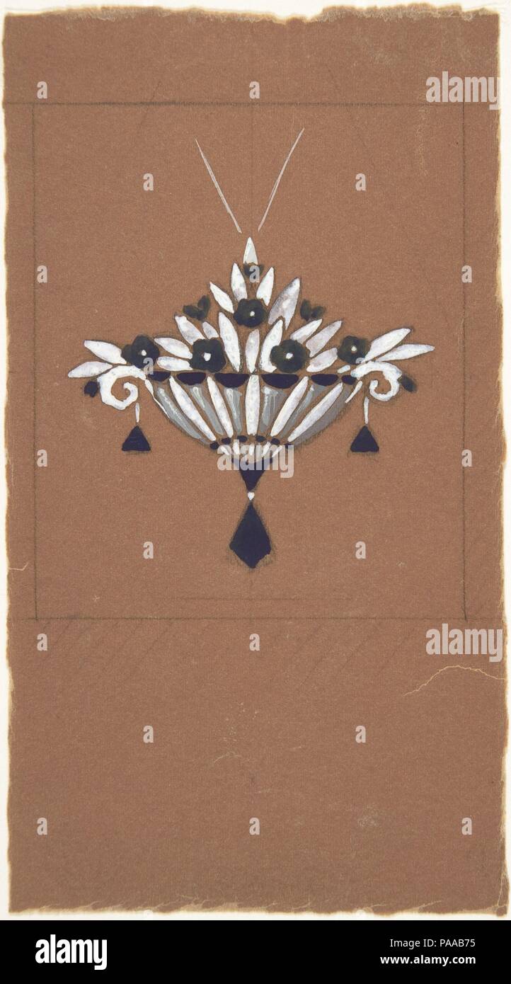 Jewelry design. Artist: Firm of Fernand Chardon (French, active ca. 1925). Dimensions: sheet: 5 1/2 x 3 1/16 in. (14 x 7.7 cm). Date: ca. 1925. Museum: Metropolitan Museum of Art, New York, USA. Stock Photo