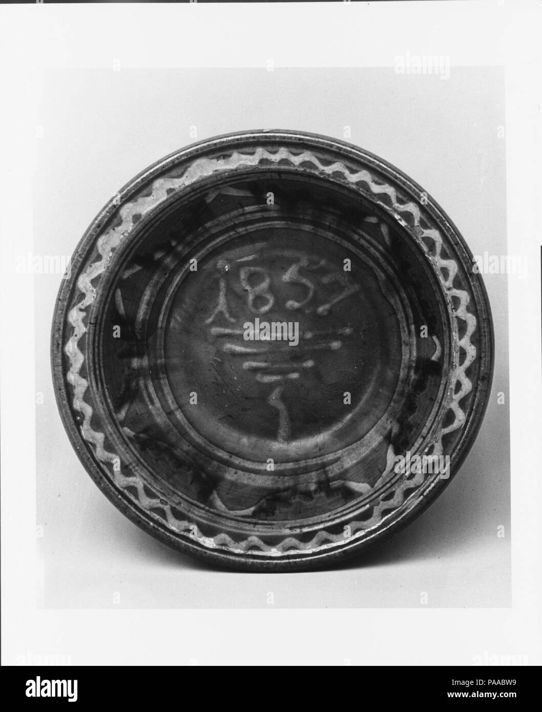 Dish. Culture: American. Dimensions: H. 2 in. (5.1 cm); Diam. 6 3/8 in. (16.2 cm). Date: 1857. Museum: Metropolitan Museum of Art, New York, USA. Stock Photo