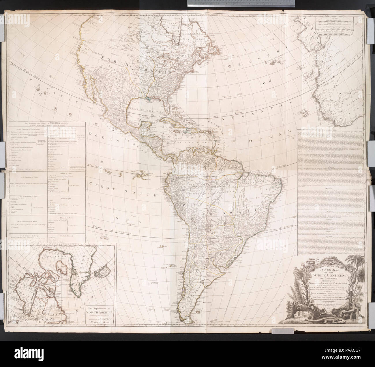 Divided america map hi res stock - A New Map Of The Whole Continent Of America Divided Into North And South And West Indies With A Descriptive Account Of The European Possessions As Settled By The Definitive Treaty Of PAACG7 divided america map