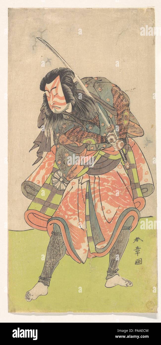 The First Nakamura Tomijuro as an Outlaw. Artist: Katsukawa Shunsho (Japanese, 1726-1792). Culture: Japan. Dimensions: 12 x 5 7/8 in. (30.5 x 14.9 cm). Date: ca. 1775. Museum: Metropolitan Museum of Art, New York, USA. Stock Photo