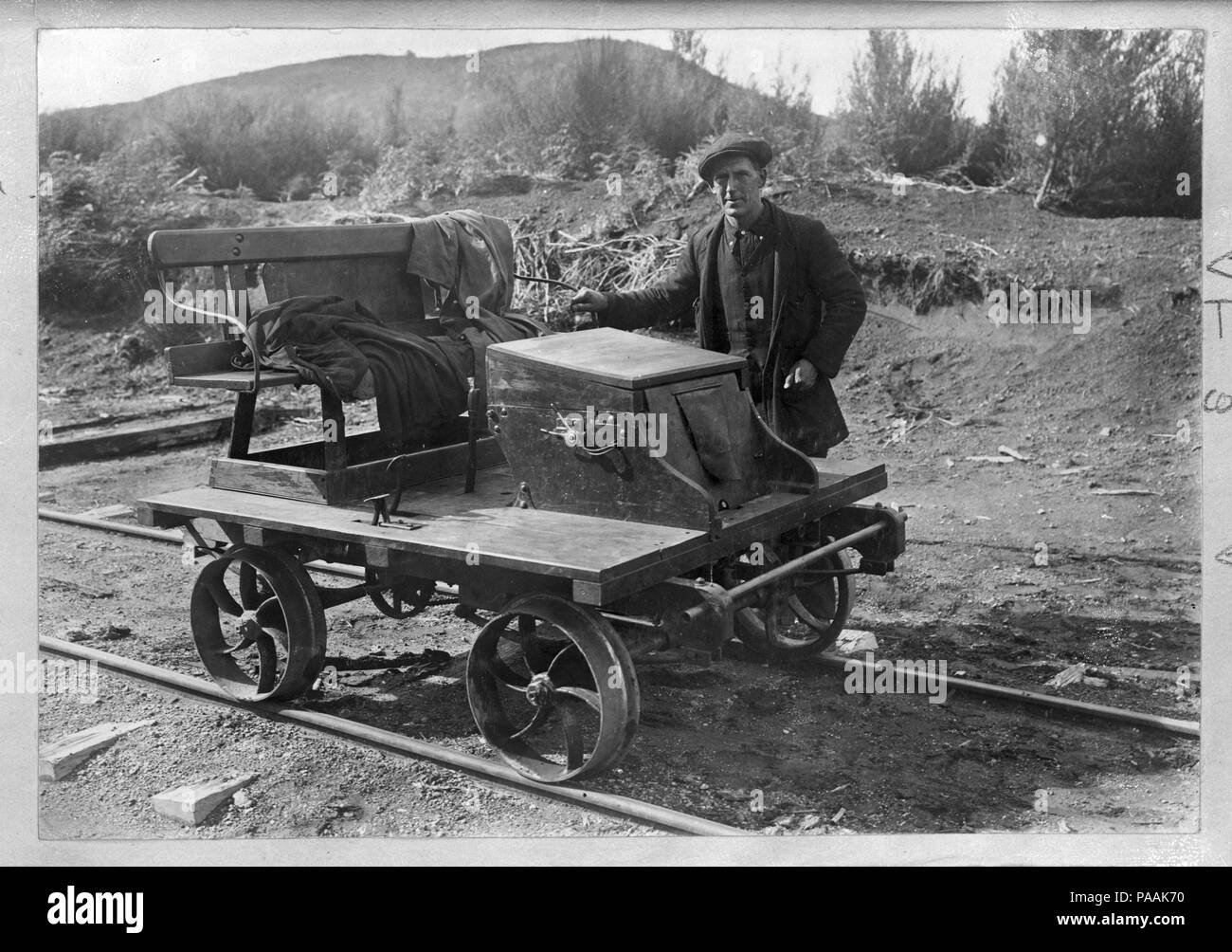 212 Railway jigger belonging to the Taupo Totara Timber Company, and H Taylor ATLIB 339489 Stock Photo