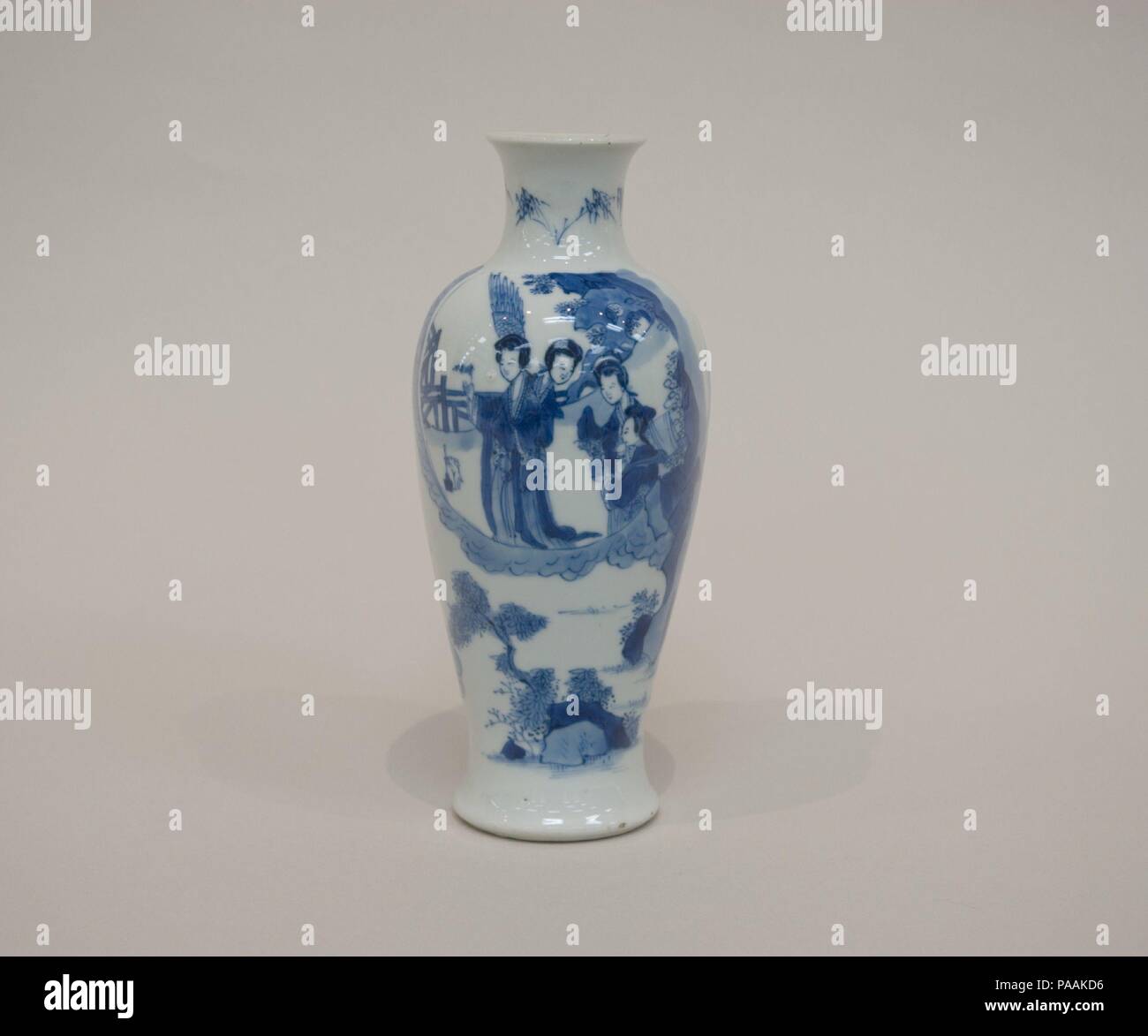 Vase. Culture: China. Dimensions: H. 8 1/4 in. (21 cm); W. 3 1/4 in. (8.3 cm); Diam. of rim: 1 7/8 in. (4.8 cm); Diam. of foot: 2 1/2 in. (6.4 cm). Date: late 17th-early 18th century. Museum: Metropolitan Museum of Art, New York, USA. Stock Photo