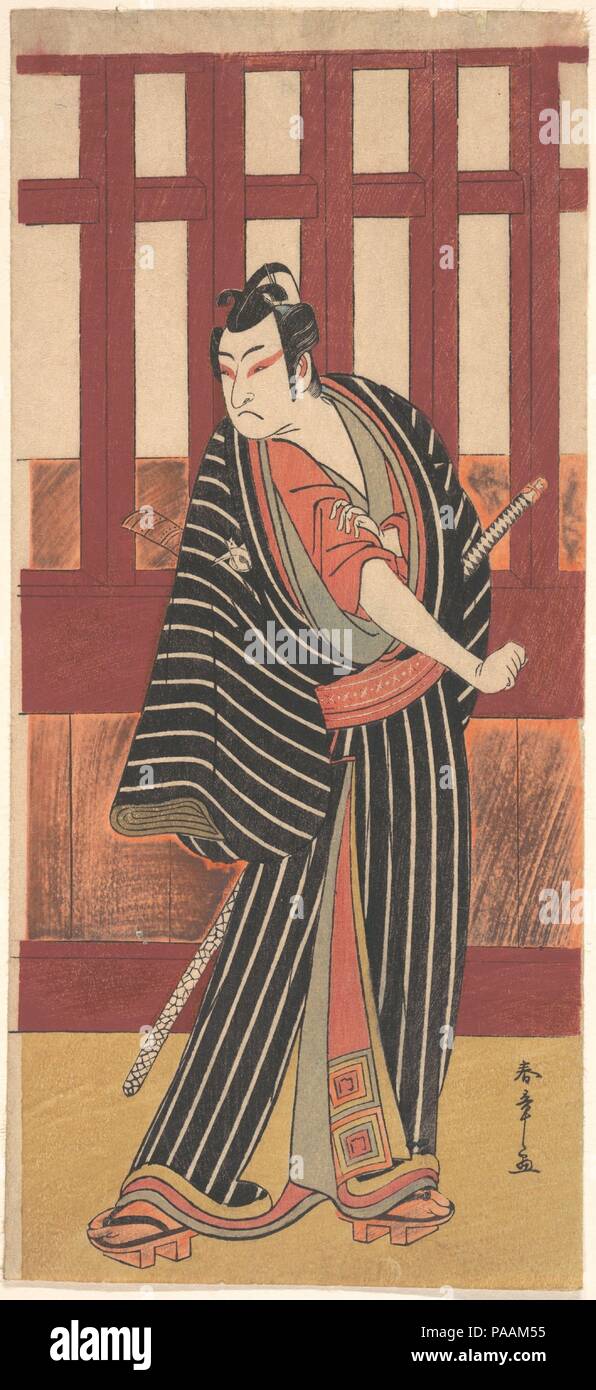 The Second Ishikawa Monosuke in the Role of Karigane Bunshichi. Artist: Katsukawa Shunsho (Japanese, 1726-1792). Culture: Japan. Dimensions: 12 1/4 x 5 1/2 in. (31.1 x 14 cm). Date: 1782. Museum: Metropolitan Museum of Art, New York, USA. Stock Photo
