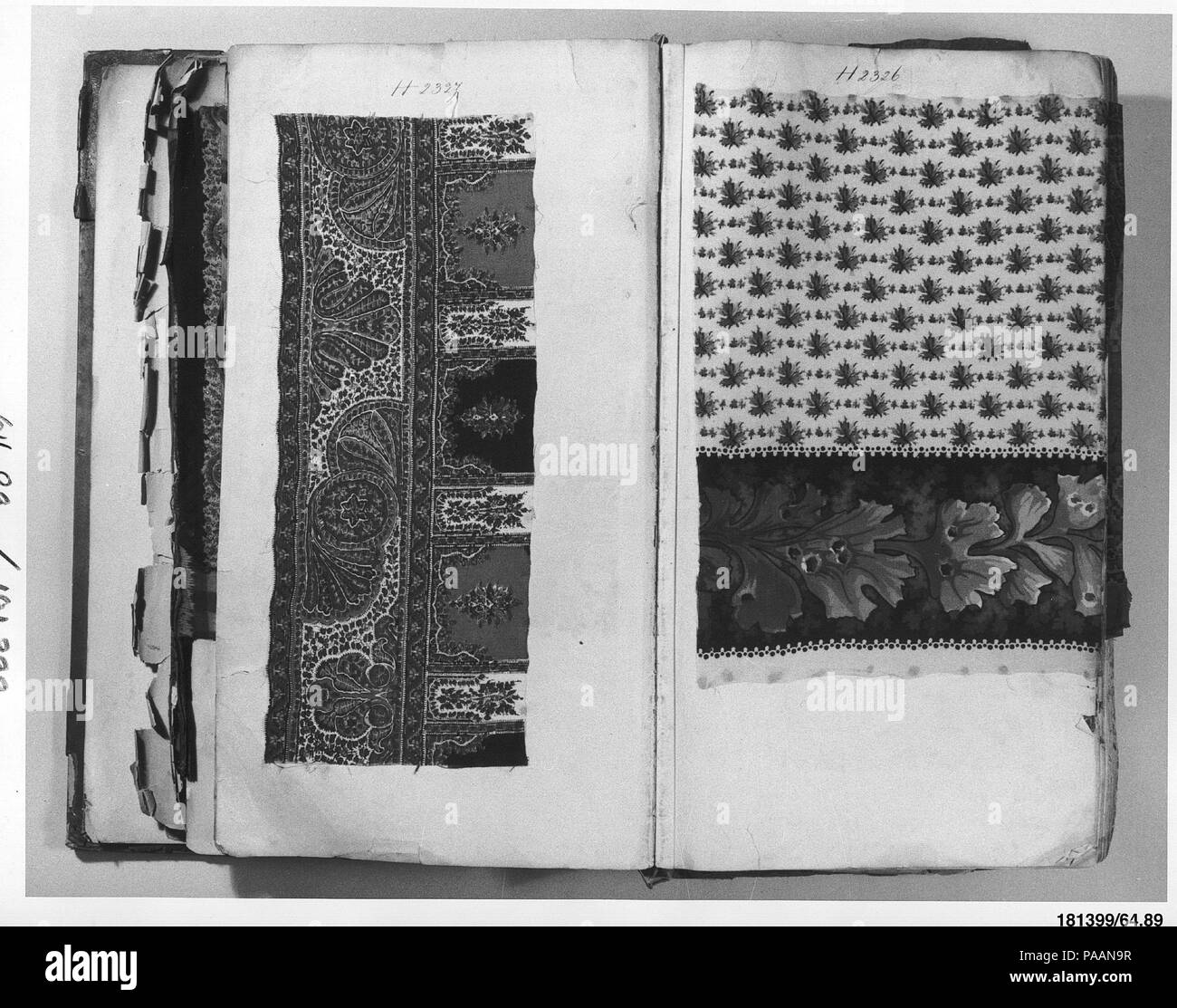 Textile Sample Book. Culture: British. Dimensions: L. 20 1/4 x W. 5 5/8 inches  51.4 x 14.3 cm. Date: ca. 1865. Museum: Metropolitan Museum of Art, New York, USA. Stock Photo