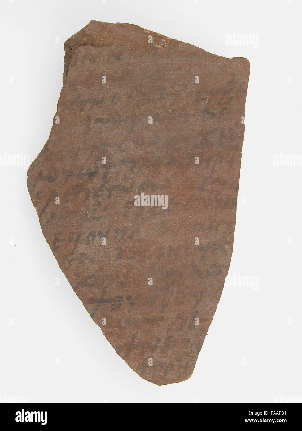Ostrakon. Culture: Coptic. Dimensions: 2 x 3 1/4 in. (5.1 x 8.3 cm). Date: 7th century. Museum: Metropolitan Museum of Art, New York, USA. Stock Photo
