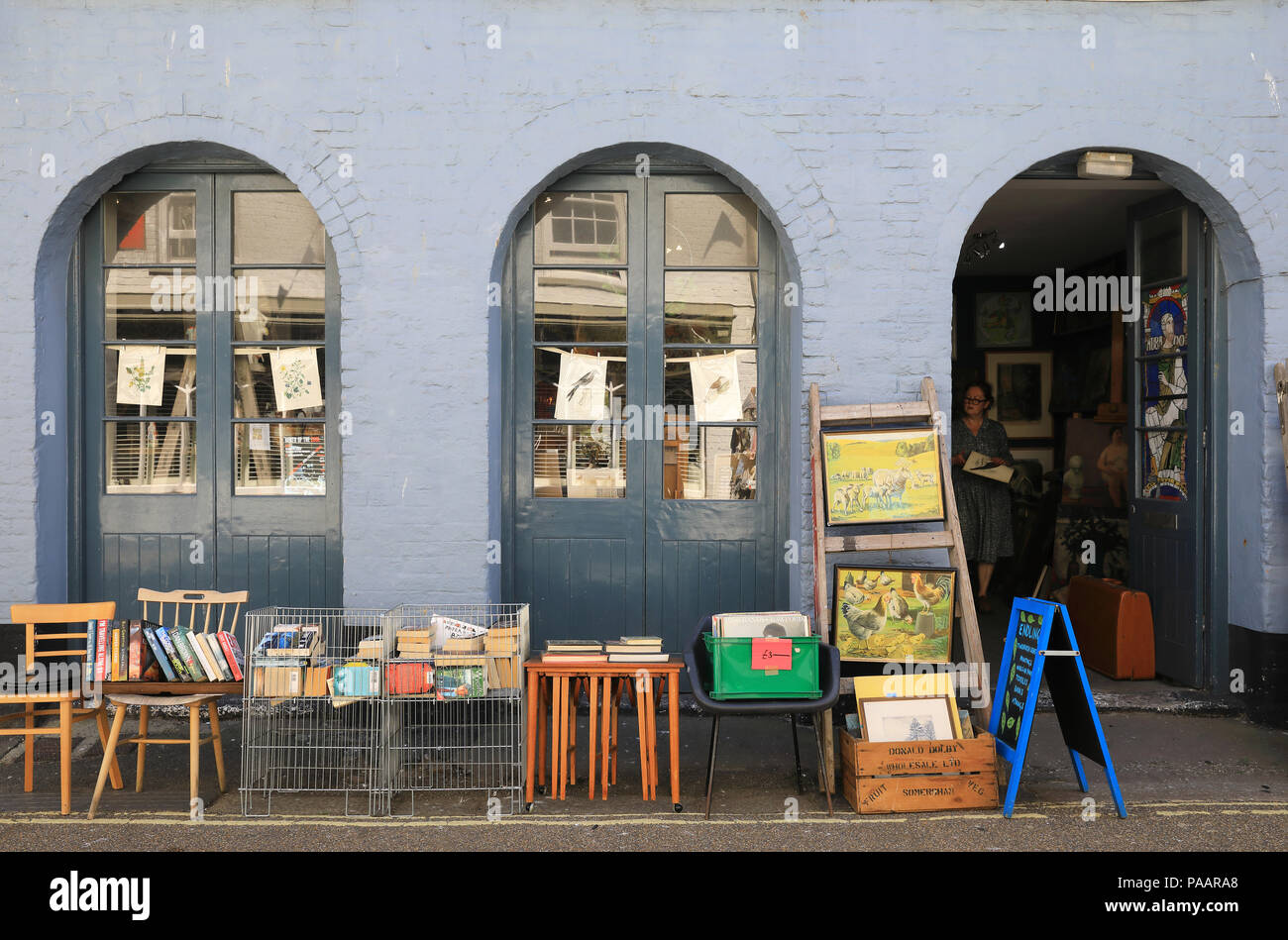 Shops on hidden gem, Courthouse Street, in Hastings Old Town, in East