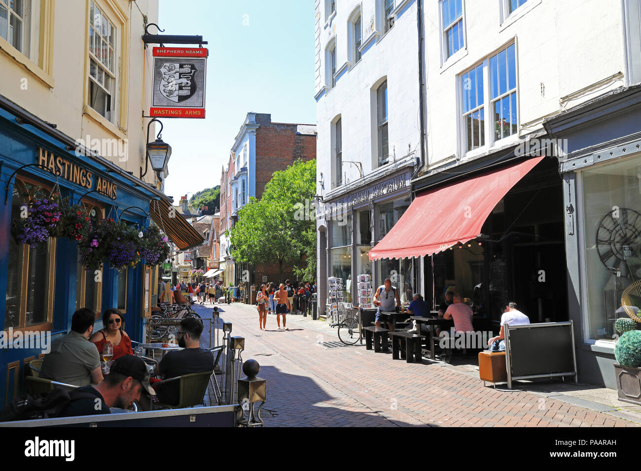 street shops old town hastings hires stock photography and