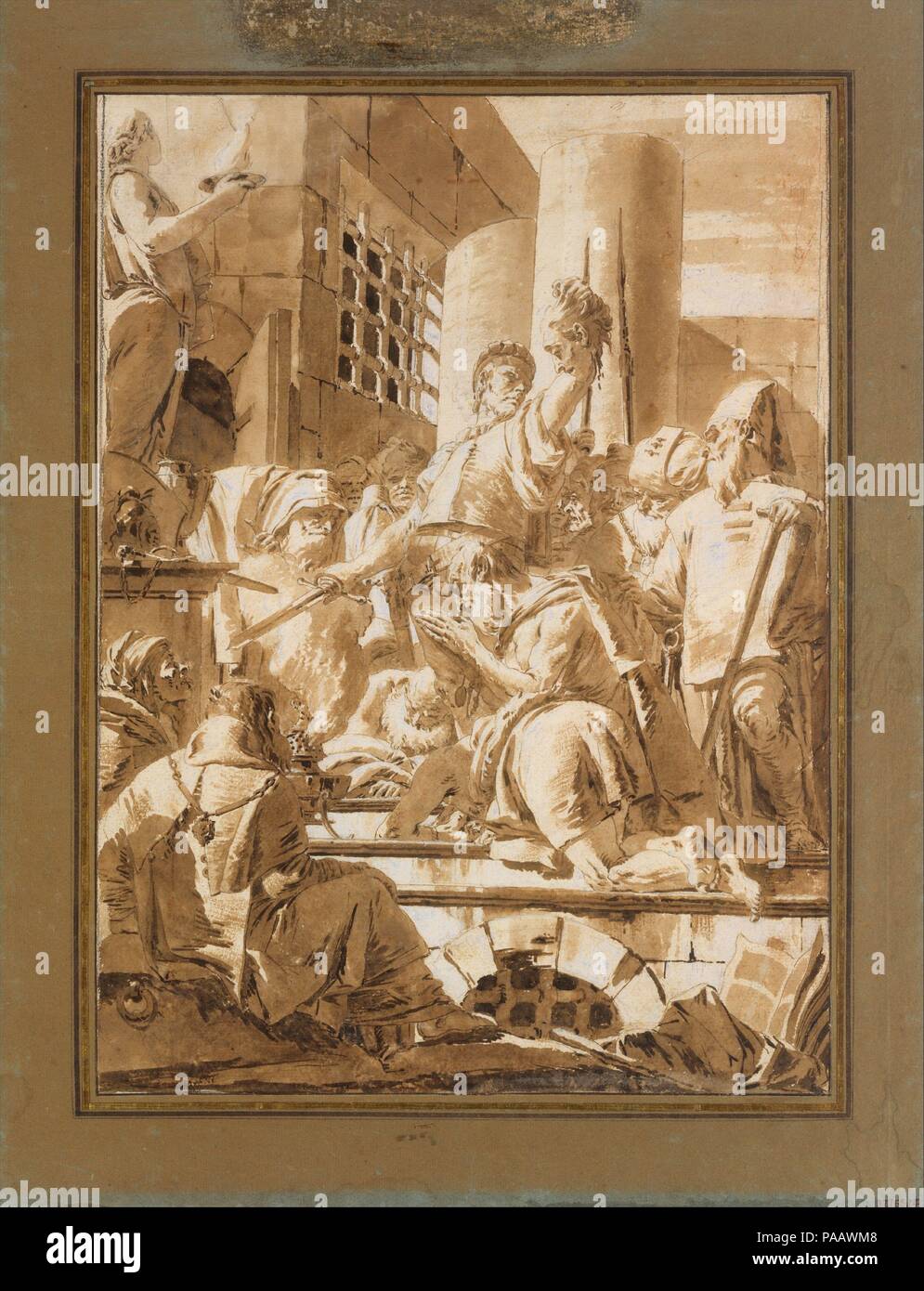 Beheading of Two Male Saints. Artist: Giovanni Battista Tiepolo (Italian, Venice 1696-1770 Madrid). Dimensions: 19-11/16 x 14-1/2 in.  (50 x 36.8 cm). Date: 1696-1770. Museum: Metropolitan Museum of Art, New York, USA. Stock Photo
