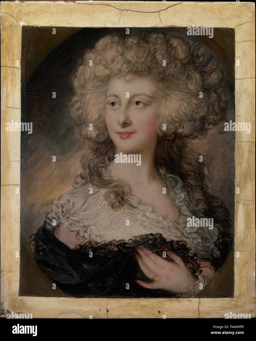 Anne Elizabeth Cholmley (1769-1788), Later Lady Mulgrave. Artist: Gainsborough Dupont (British, Sudbury, Suffolk 1754-1797 London). Dimensions: Overall 7 1/8 x 5 3/4 in. (18.1 x 14.6 cm); painted surface 6 x 4 3/4 in. (15.2 x 12.1 cm). Museum: Metropolitan Museum of Art, New York, USA. Stock Photo
