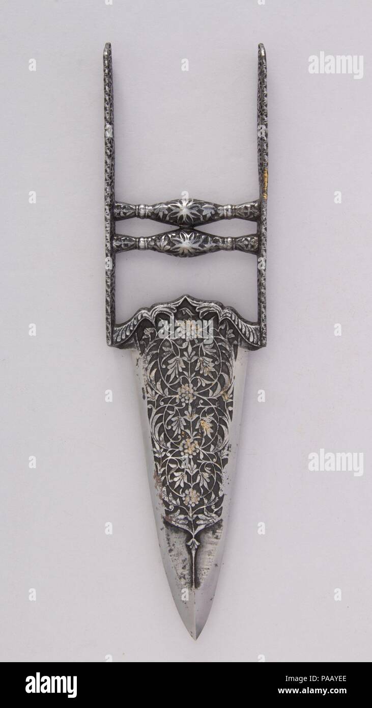 Dagger (Katar). Culture: North Indian. Dimensions: L. 11 11/16 in. (29.7 cm); W. 3 3/16 in. (8.1 cm); Wt. 13.8 oz. (391.2 g). Date: 18th century. Museum: Metropolitan Museum of Art, New York, USA. Stock Photo