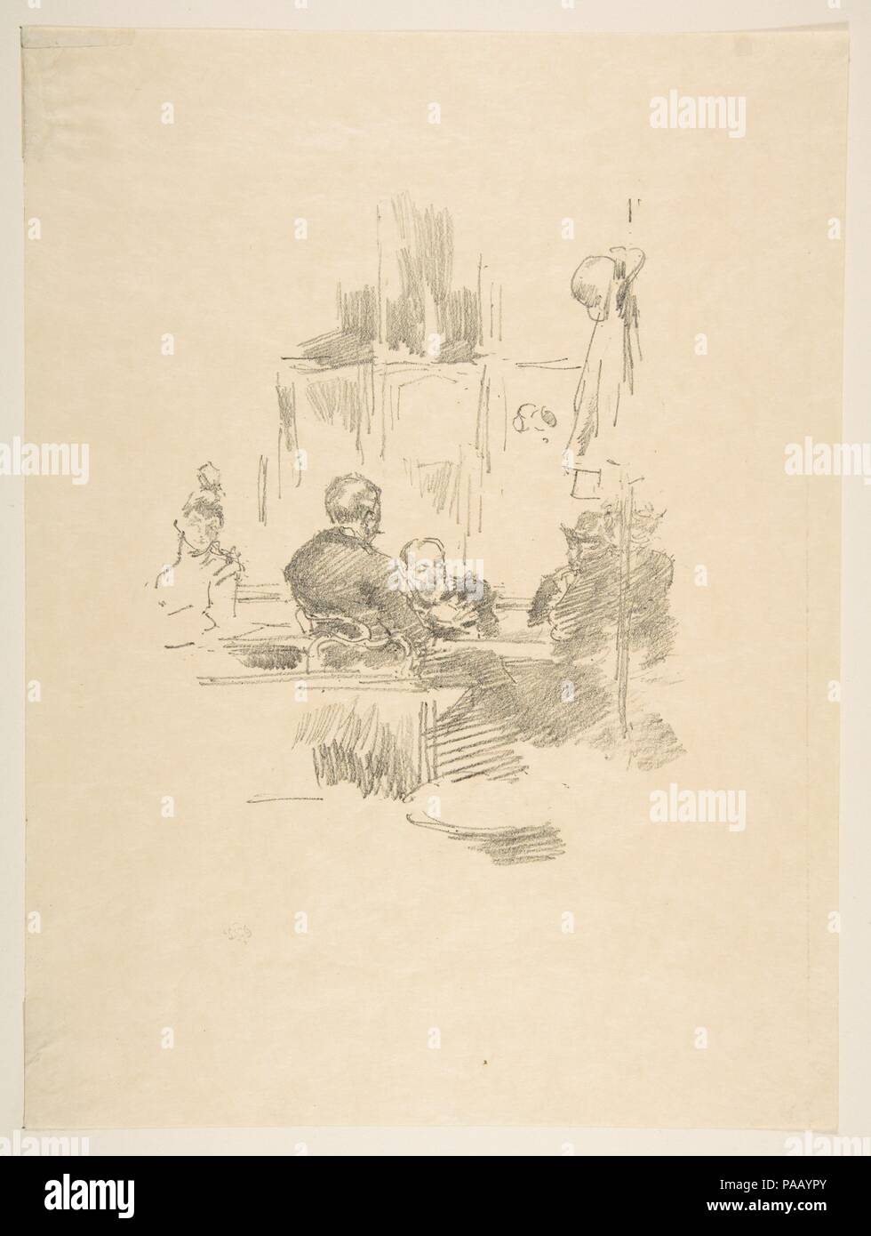 Late Picquet. Artist: James McNeill Whistler (American, Lowell, Massachusetts 1834-1903 London). Dimensions: Image: 7 9/16 × 6 1/8 in. (19.2 × 15.5 cm)  Sheet: 12 1/8 × 9 1/16 in. (30.8 × 23 cm). Date: 1894. Museum: Metropolitan Museum of Art, New York, USA. Stock Photo