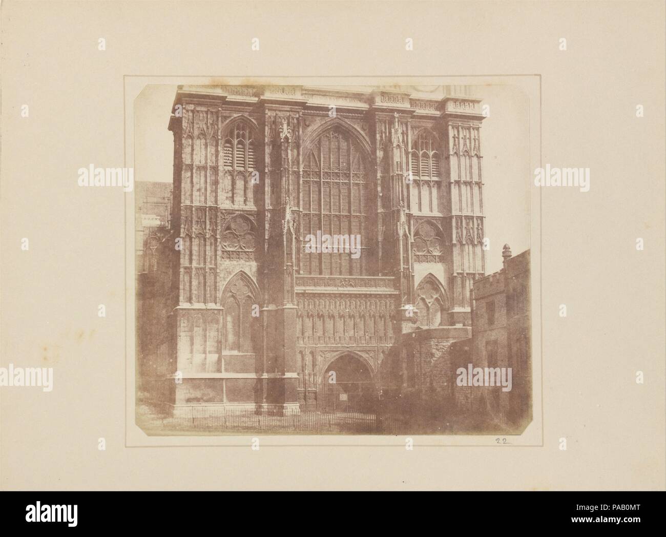 Westminster Abbey. Artist: Nicolaas Henneman (Dutch, Heemskerk 1813-1898 London). Date: before May 1845.  Talbot's negative-positive photographic process, first made public in 1839, would change the dissemination of knowledge as had no other invention since movable type.  To demonstrate the paper photograph's potential for widespread distribution--its chief advantage over the contemporaneous French daguerreotype--Talbot produced The Pencil of Nature, the first commercially published book illustrated with photographs.  With extraordinary prescience, Talbot's images and brief texts proposed a wi Stock Photo