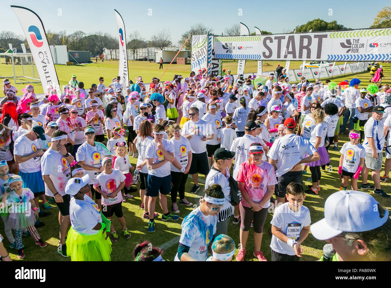 Johannesburg, South Africa, May 21, 2017, Diverse people running in The ...