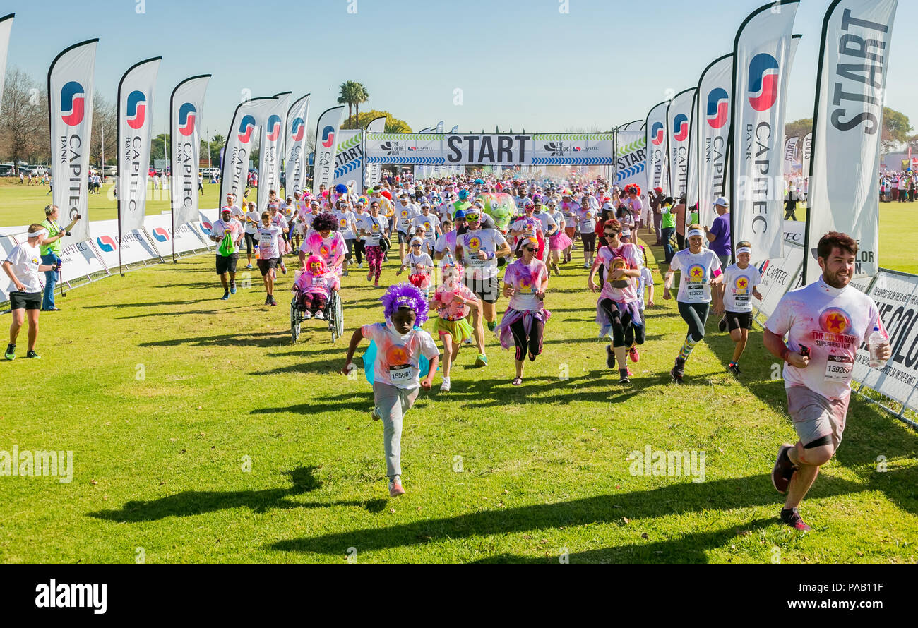 Johannesburg, South Africa, May 21, 2017, Diverse people running in The ...