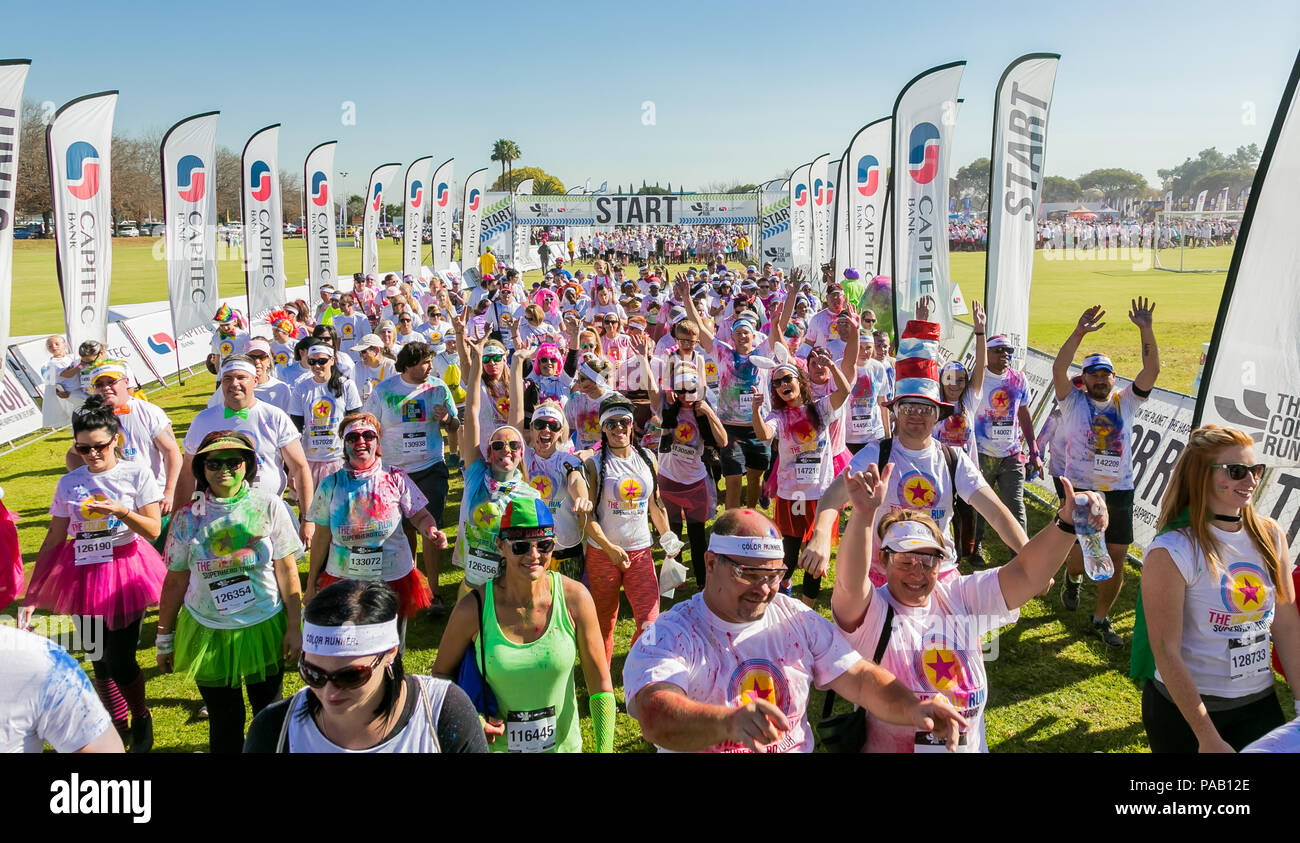 Johannesburg, South Africa, May 21, 2017, Diverse people running in The