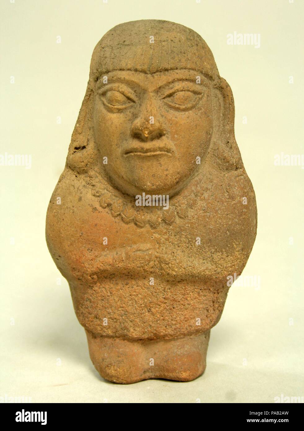 Standing Ceramic Figure. Culture: Moche. Dimensions: H x W: 5 1/4 x 3in. (13.3 x 7.6cm). Date: 3rd-5th century. Museum: Metropolitan Museum of Art, New York, USA. Stock Photo