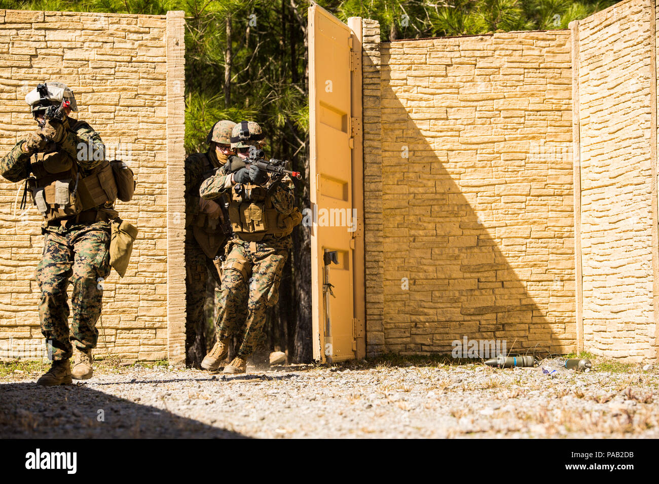 Marines with 2nd Law Enforcement Battalion raid a compound during