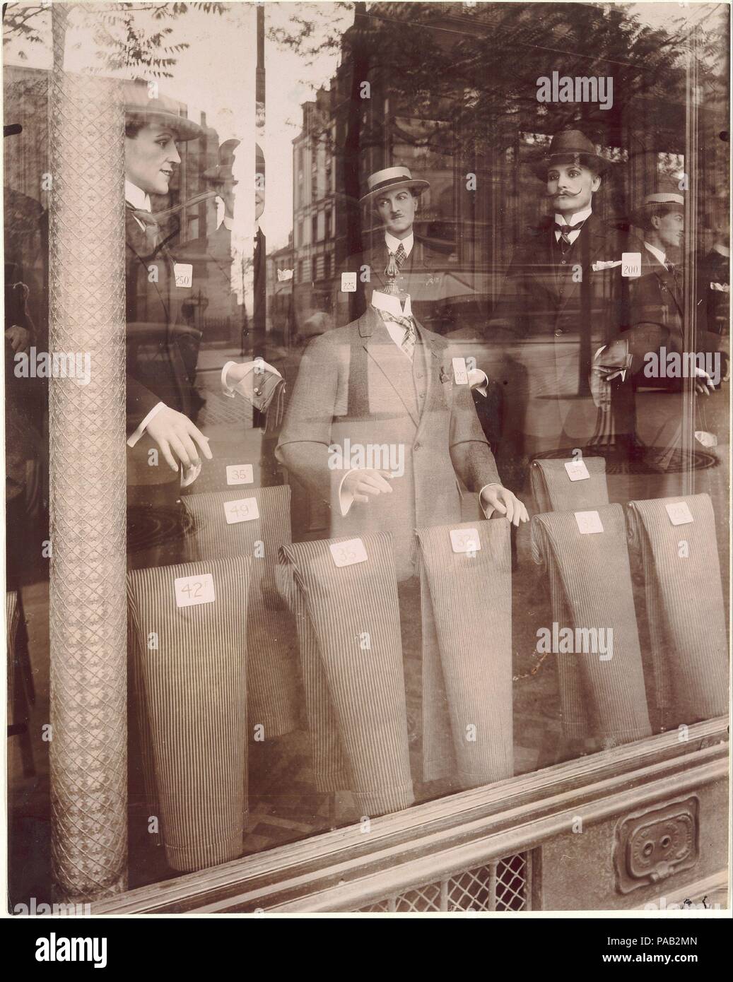 Avenue des Gobelins. Artist: Eugène Atget (French, Libourne 1857-1927 Paris). Dimensions: 21.9 x 17.3 cm (8 5/8 x 6 13/16 in.). Date: 1925.  Atget's many photographs of mannequins in shop windows appealed greatly to the Parisian avant-garde, who found in the aging artist an unwitting but kindred spirit. In these pictures, the Surrealists focused on the lamination of what was inside and outside and on the lovely dissolve between fact and imagination. Museum: Metropolitan Museum of Art, New York, USA. Stock Photo