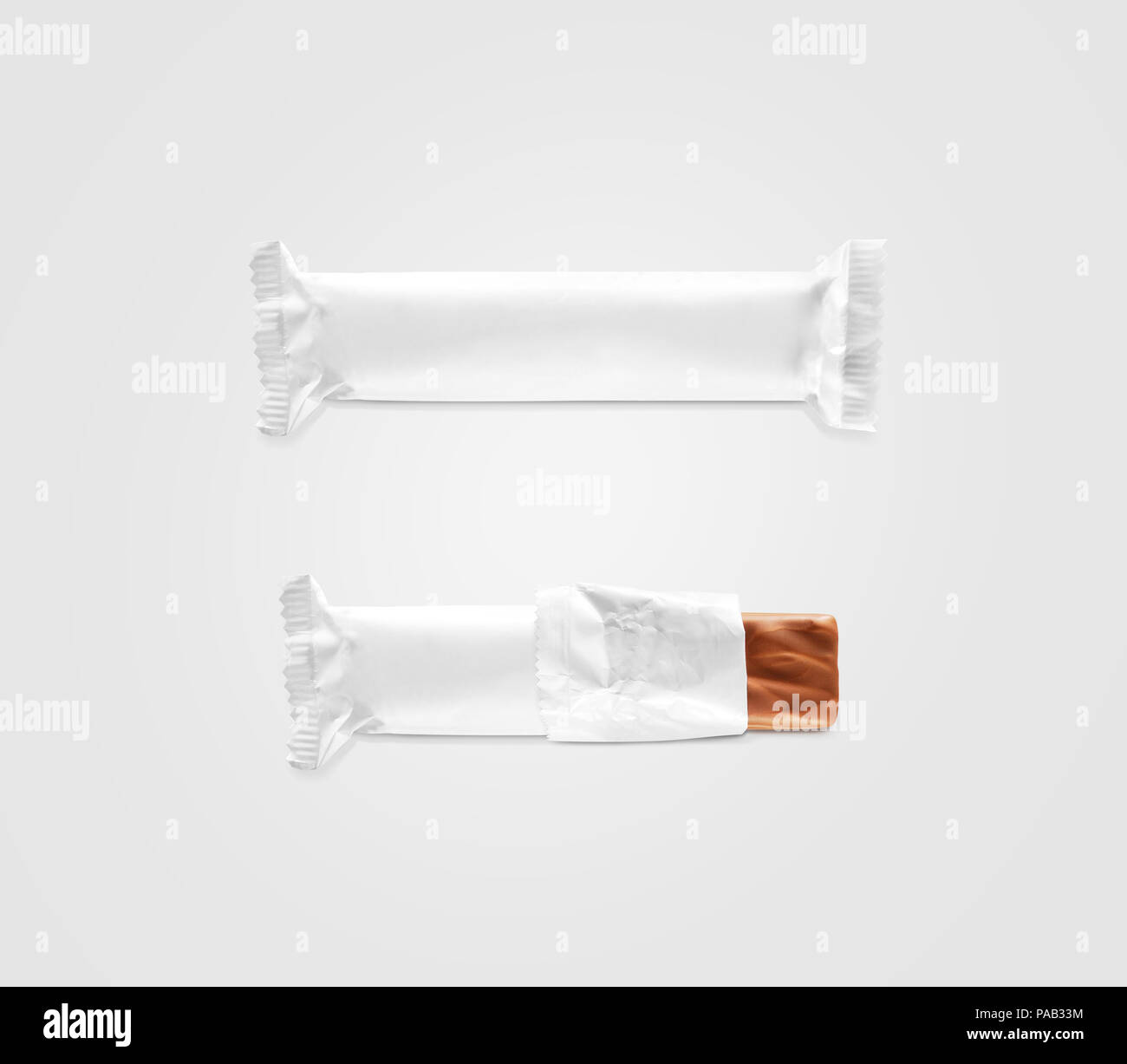 Download Blank White Candy Bar Plastic Wrap Mockup Isolated Closed And Opened Chocolate Bar Packaging Wrapper Template Choco Factory Logo Candybar Package Mo Stock Photo Alamy PSD Mockup Templates