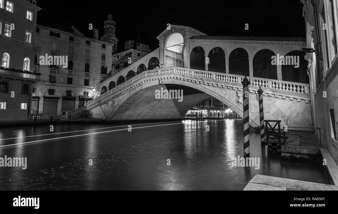 Night in Venice. Black and white Stock Photo - Alamy