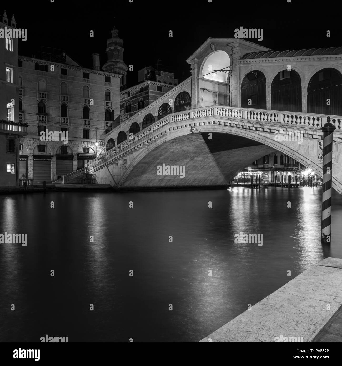 Night in Venice. Black and white Stock Photo Alamy