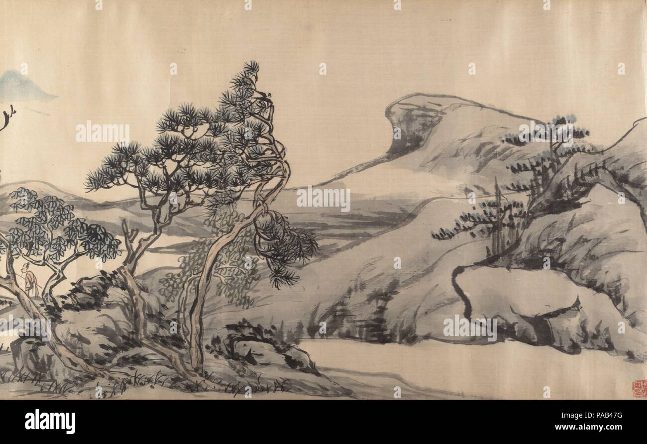 Landscape. Artist: Unidentified Artist; Formerly attributed to Chang Qiling. Culture: China. Dimensions: 16 1/4 x 107 7/8 in. (41.3 x 274 cm). Date: early 20th century. Museum: Metropolitan Museum of Art, New York, USA. Stock Photo