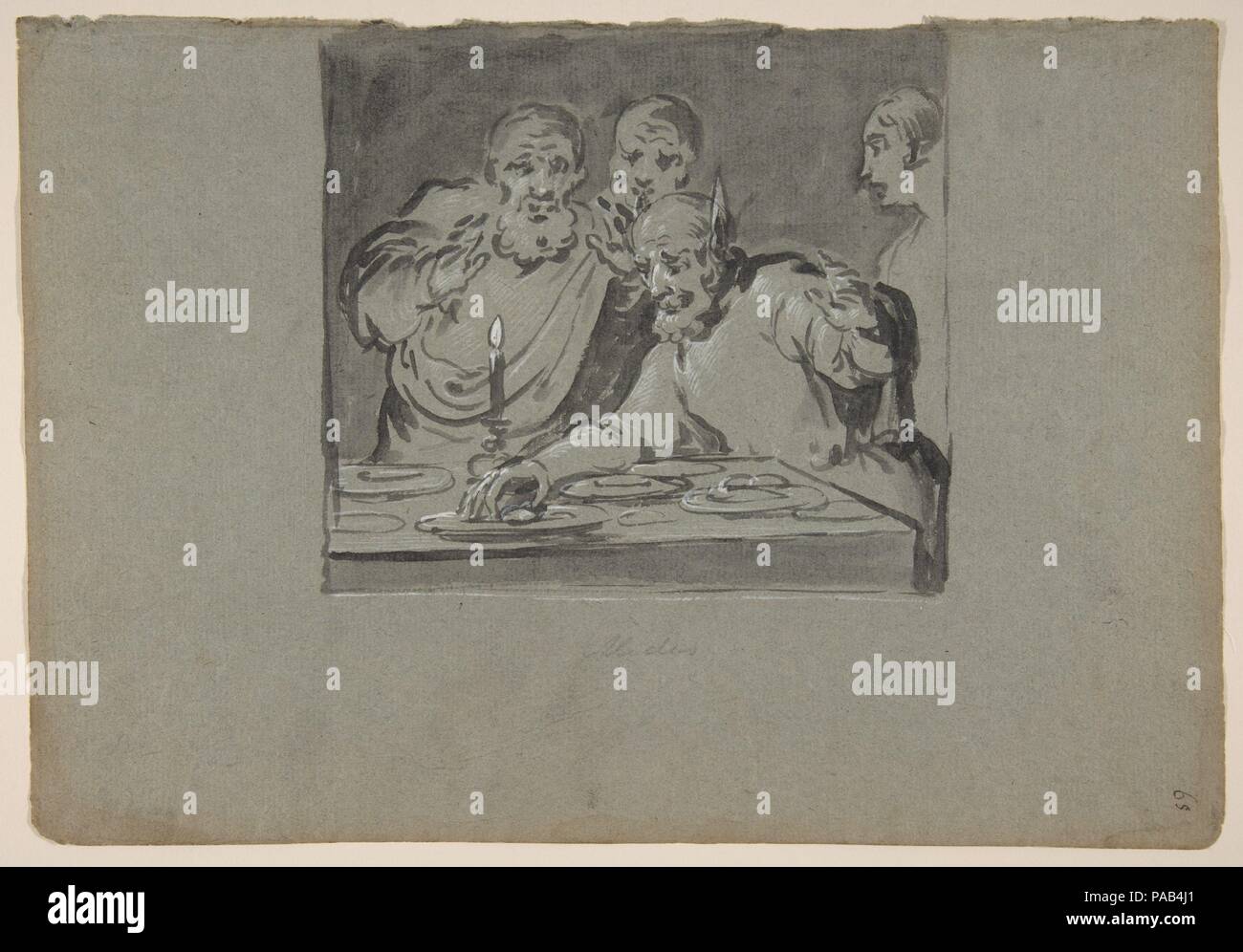 King Midas. Artist: Leonaert Bramer (Dutch, Delft 1596-1674 Delft). Dimensions: sheet: 8 1/4 x 11 13/16 in. (21 x 30 cm). Date: 1611-74. Museum: Metropolitan Museum of Art, New York, USA. Stock Photo