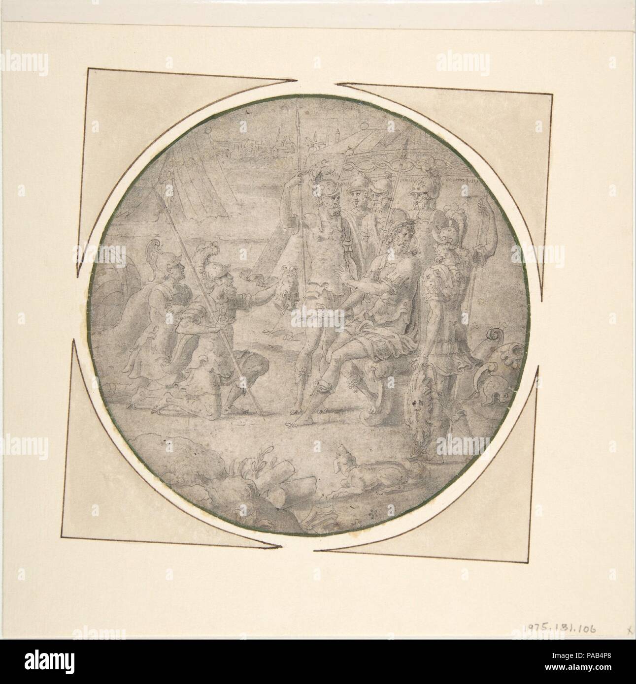 The Head of Pompey Presented to Caesar. Artist Anonymous, French, 16th