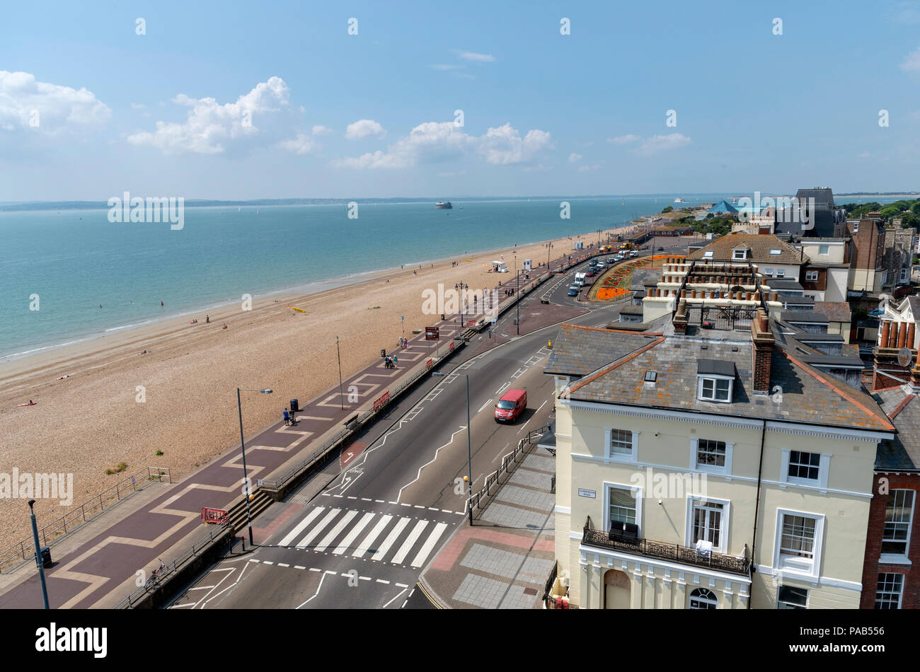 Southsea, Portsmouth, England, UK.  Seafront properties facing the sea at Southsea a popular seaside resort for retirement in southern England UK Stock Photo