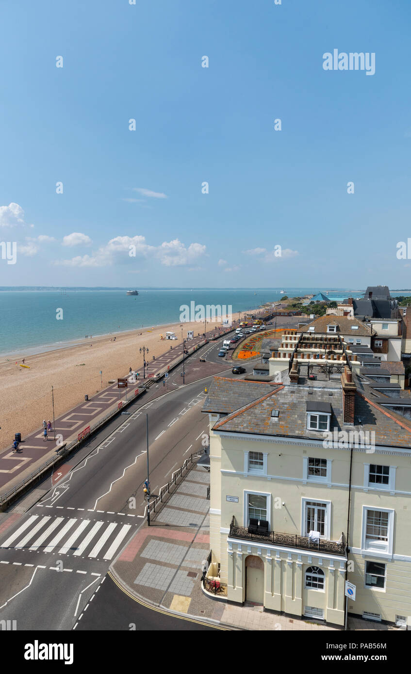 Southsea, Portsmouth, England, UK.  Seafront properties facing the sea at Southsea a popular seaside resort for retirement in southern England UK Stock Photo