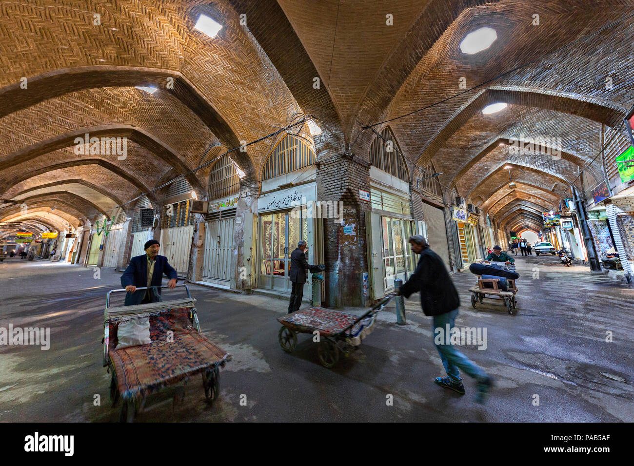 Ancient bazaar near the Naghshejehan Square, in then old part of the city, in Isfahan, Iran. Stock Photo