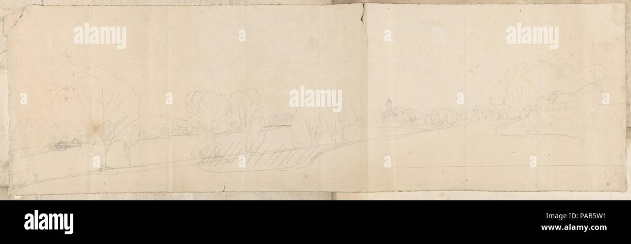 Landscape Sketch. Artist Anonymous, British, 19th century. Dimensions