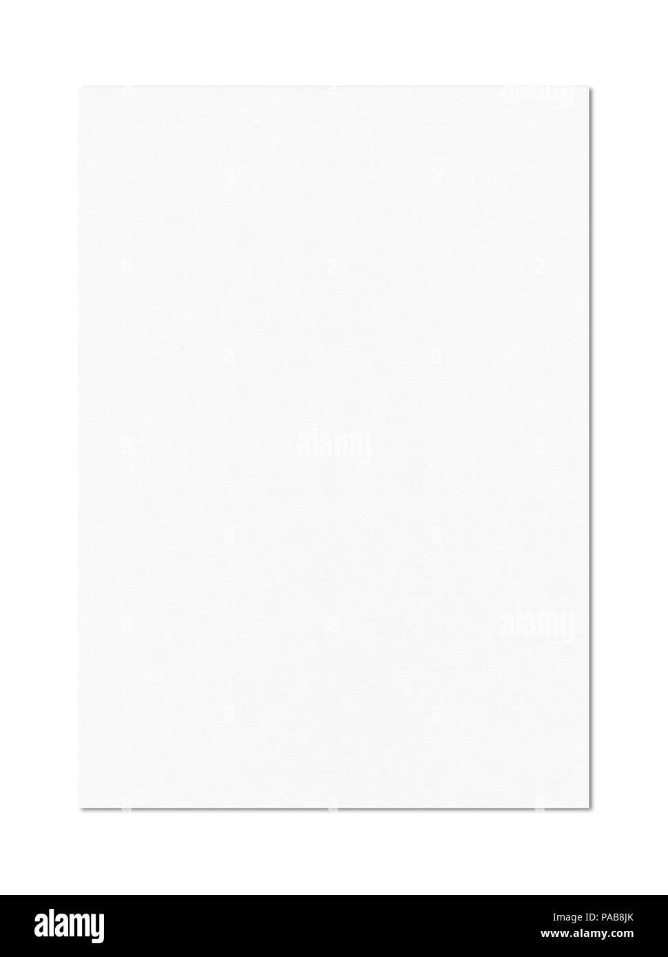 Blank A4 paper sheet mockup template isolated on white background Stock Photo