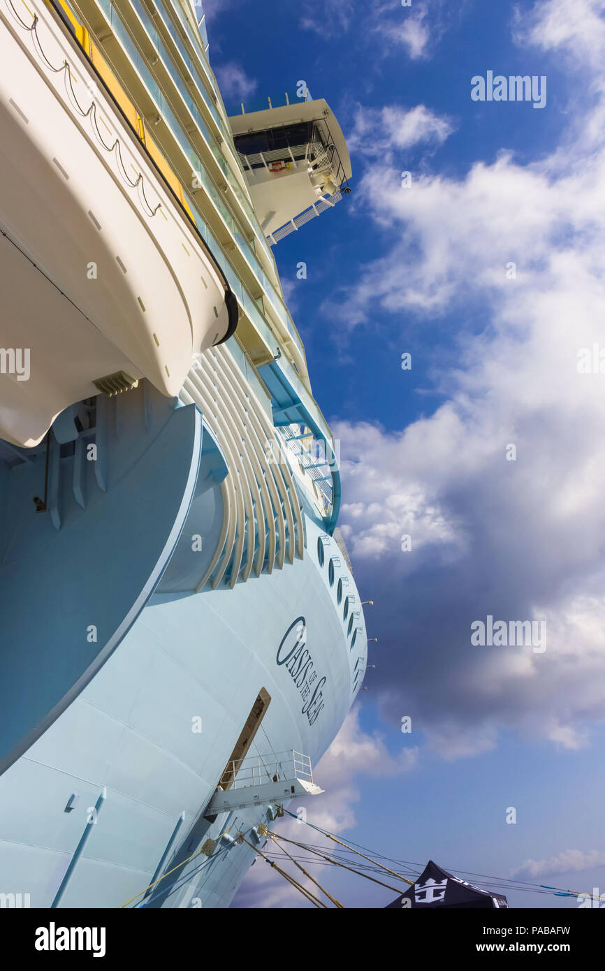 LABADEE, HAITI - MAY 01, 2018: Royal Caribbean, Oasis of the Seas 