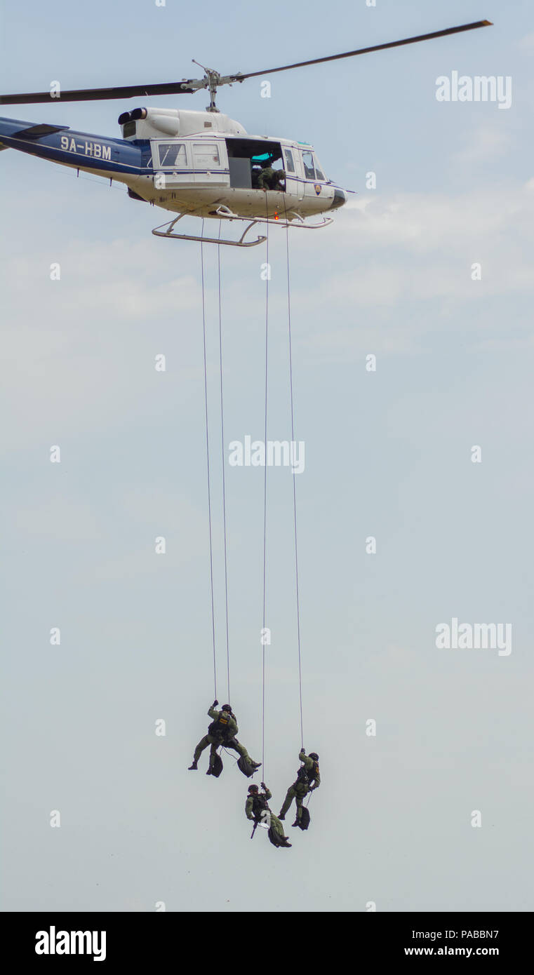 Croatian police helicopter Stock Photo