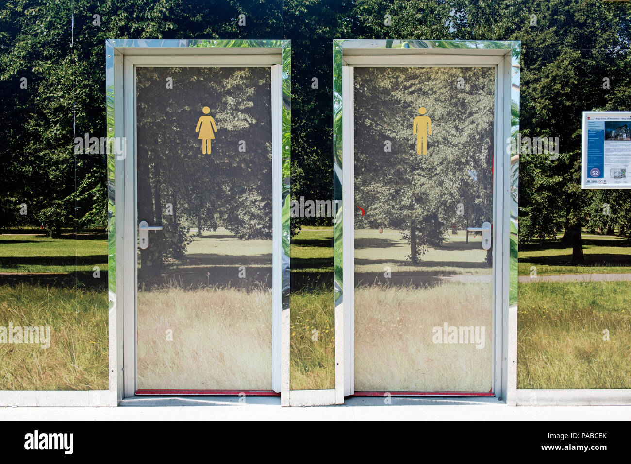 Camouflaged toilets, Kings Cross London England Britain UK Stock Photo