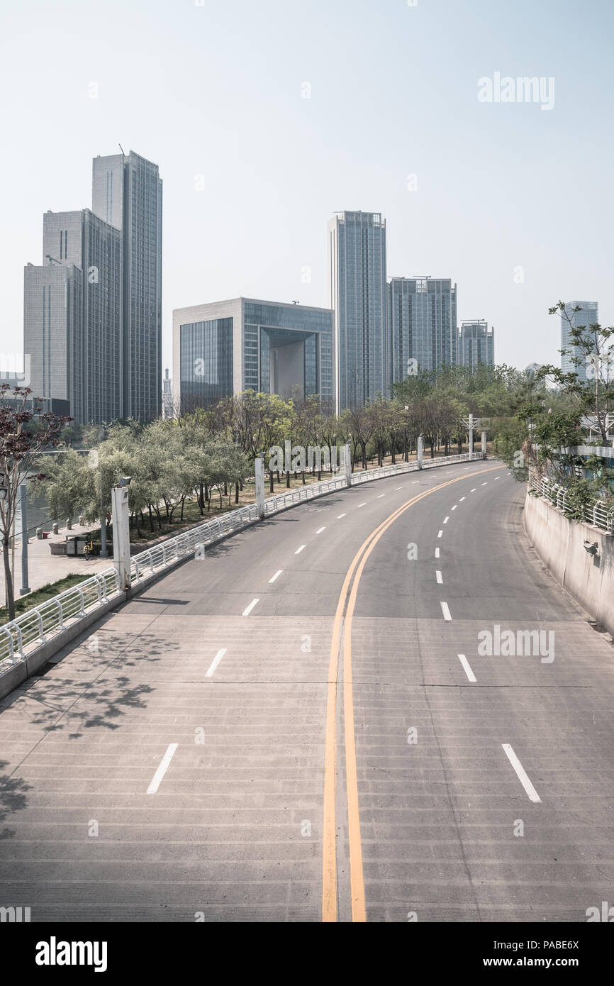 City Road in Tianjin, China Stock Photo