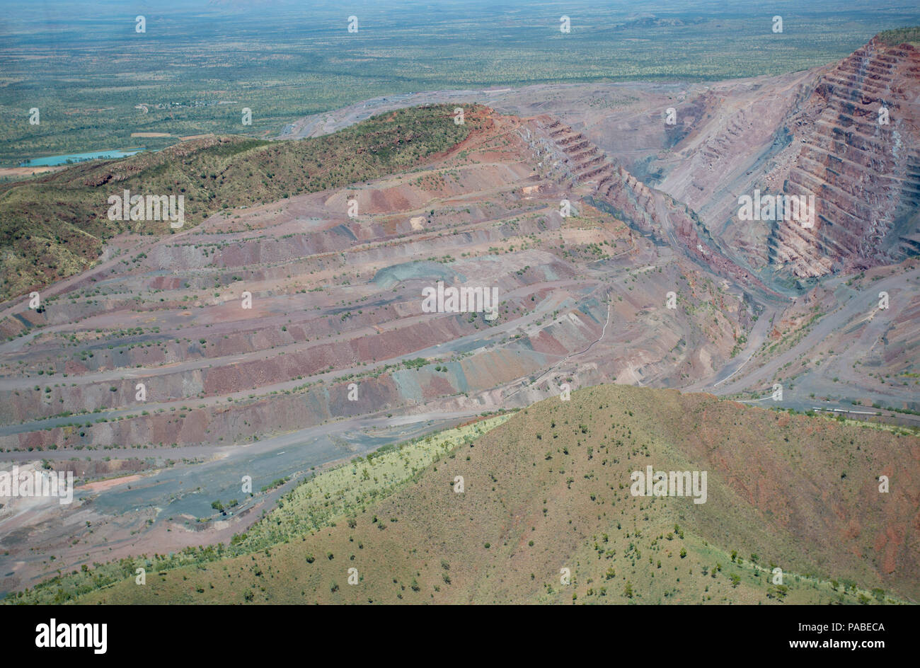 Argyle Diamond Mine, Aerial View, The Kimberley, Western Australia Stock Photo