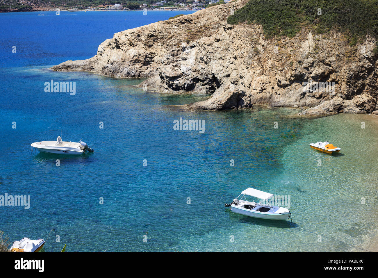 Mountains Bay in the Mediterranean Sea. Stock Photo