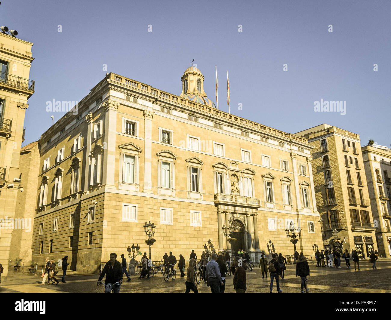 Generalitat Palace of Catalonia in Barcelona, Spain. The palace houses ...