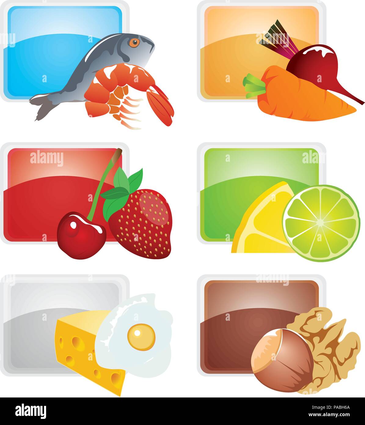 Set of food - vector icons Stock Vector