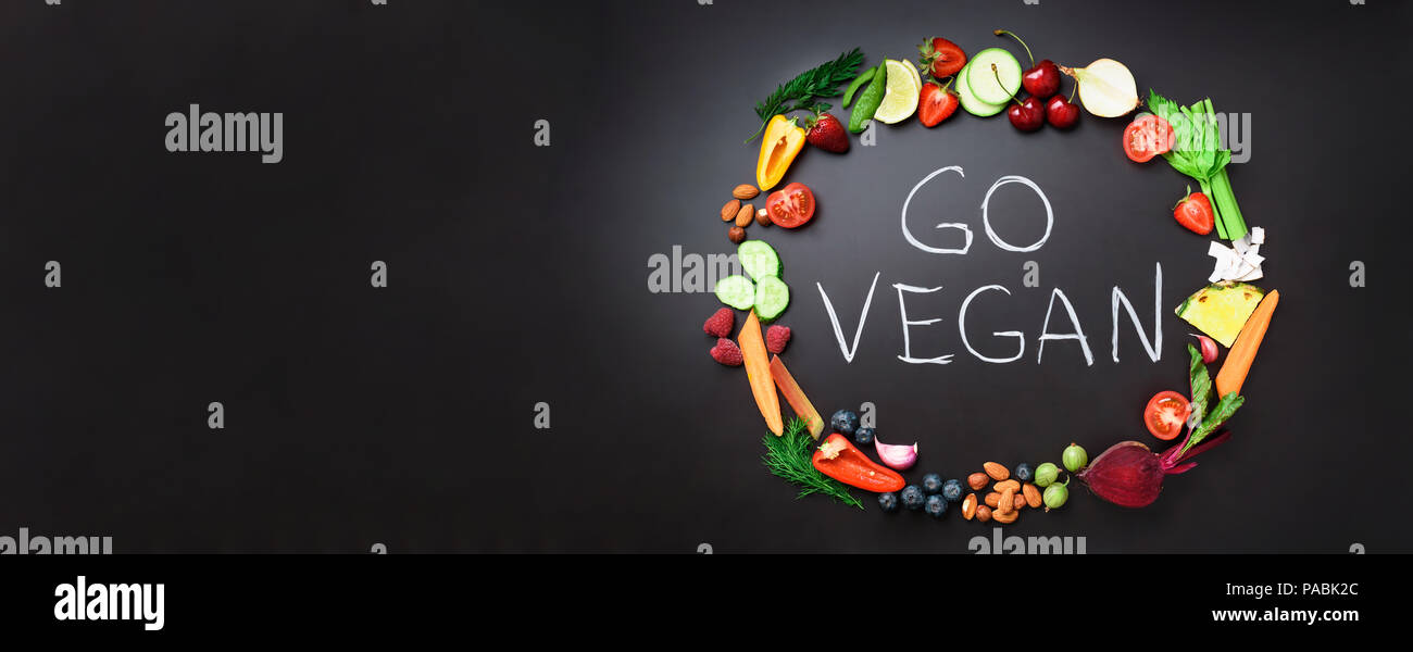 Healthy food background. Circle of fresh vegetables, fruits, nuts ...